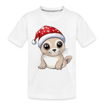 Seal Christmas Cute Cute Xmas Christmassy - Kids' Premium Organic T-Shirt - white - Front