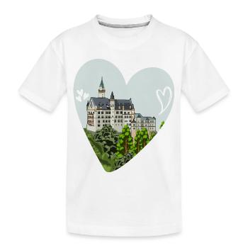 Château de Neuschwanstein // Illustration - T-shirt bio Premium Enfant - blanc - Devant