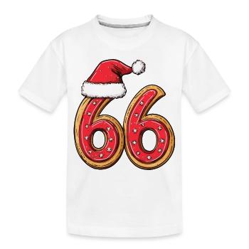 66 Number Christmas Biscuit - Kids' Premium Organic T-Shirt - white - Front