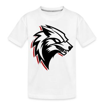 Wolf Logo - Kinder Premium Bio T-Shirt - Weiß - Vorne