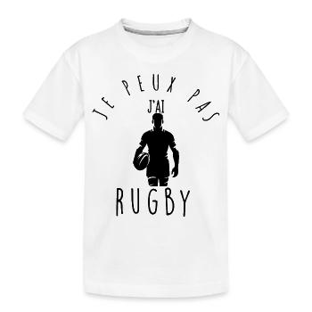 Ich kann nicht, ich habe Rugby. - Kinder Premium Bio T-Shirt - Weiß - Vorne