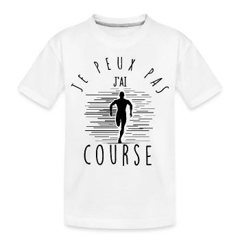 Je peux pas, j'ai course. - T-shirt bio Premium Enfant - blanc - Devant