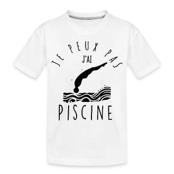 Je peux pas, j'ai piscine. - T-shirt bio Premium Enfant - blanc - Devant
