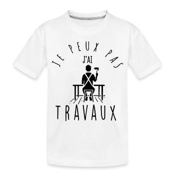 I can't, I have work. - Kids' Premium Organic T-Shirt - white - Front