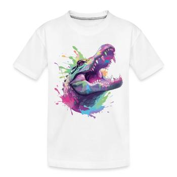 Alligator Crocodile Caiman Reptile Predator Animal - Kids' Premium Organic T-Shirt - white - Front