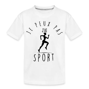 Ich kann nicht, ich habe Sport. - Kinder Premium Bio T-Shirt - Weiß - Vorne