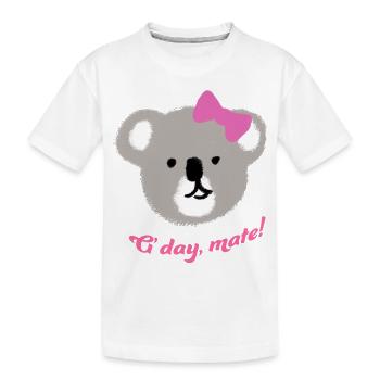 Koala Mignon en Dessin à la Main Design G'day Mate - T-shirt bio Premium Enfant - blanc - Devant