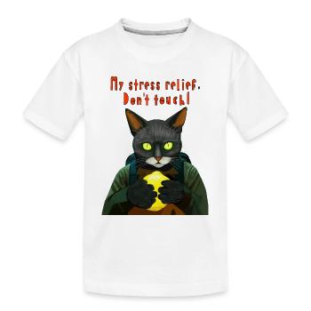Cyber Black Cat : mon anti-stress - T-shirt bio Premium Enfant - blanc - Devant