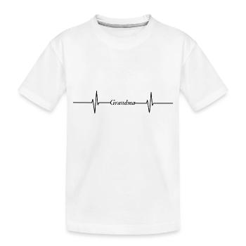 Grandma, Grandma Heartbeat - Kids' Premium Organic T-Shirt - white - Front