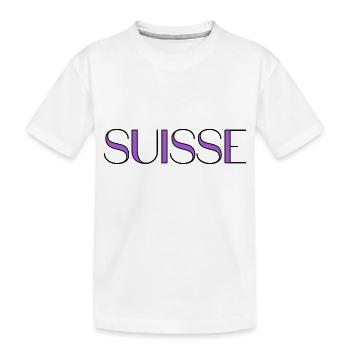 SCHWEIZ. LAND. GENF. HUMOR. LAND. FLAGGE - Kinder Premium Bio T-Shirt - Weiß - Vorne