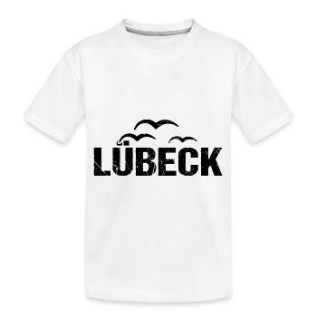 Lübeck Möwen Hansestadt - Kinder Premium Bio T-Shirt - Weiß - Vorne