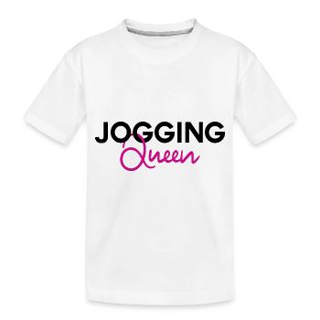 Jogging Queen - Kinder Premium Bio T-Shirt - Weiß - Vorne