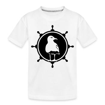 Moewe Steuerrad Möwe Küste Strand Norden Hamburg - Kinder Premium Bio T-Shirt - Weiß - Vorne