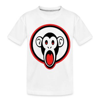 shocked monkey - Kids' Premium Organic T-Shirt - white - Front