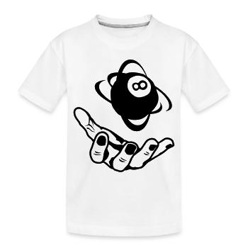 billiards open hand ball - Kids' Premium Organic T-Shirt - white - Front