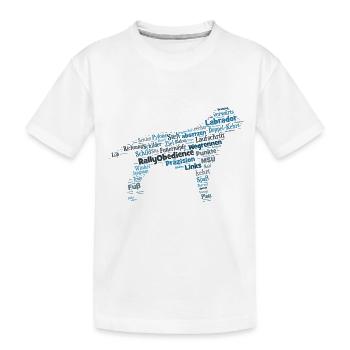 Labrador Rally Obedience Wordcloud - Kinder Premium Bio T-Shirt - Weiß - Vorne