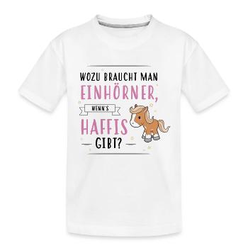 Wozu Einhörner Haflinger - Kinder Premium Bio T-Shirt - Weiß - Vorne