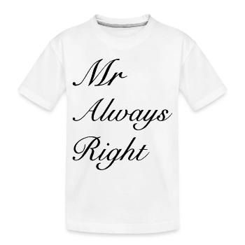 Mr Right - Kids' Premium Organic T-Shirt - white - Front