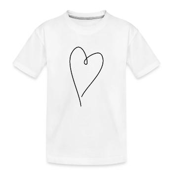 Herz Schwarz - Kinder Premium Bio T-Shirt - Weiß - Vorne