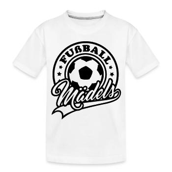 Fußball Mädels - Kinder Premium Bio T-Shirt - Weiß - Vorne