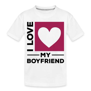i love my boyfriend - Kinder Premium Bio T-Shirt - Weiß - Vorne