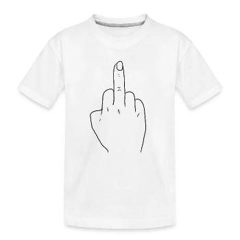 Middle finger gift finger hand gift idea - Kids' Premium Organic T-Shirt - white - Front