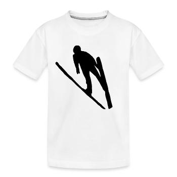 Skispringen Skifliegen Wintersport Ski Skispringer - Kinder Premium Bio T-Shirt - Weiß - Vorne