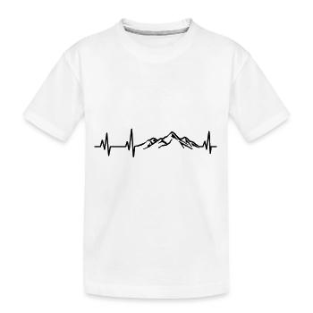 Mountain heartbeat hiking mountains mountaineering mountain range - Kids' Premium Organic T-Shirt - white - Front