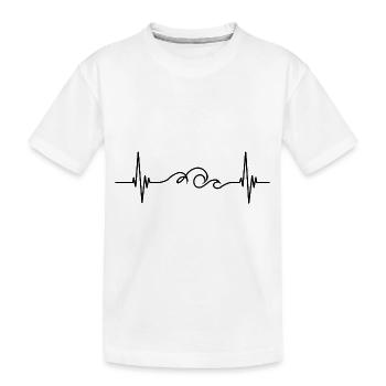 Cadeau de surf surfeur femme vague EKG surf - T-shirt bio Premium Enfant - blanc - Devant