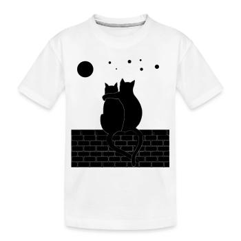 Cat and Cat - Kinder Premium Bio T-Shirt - Weiß - Vorne