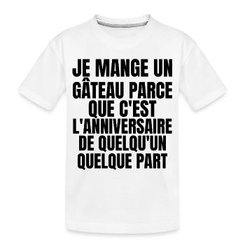 je mange un gâteau - T-shirt bio Premium Enfant - blanc - Devant