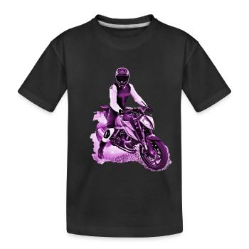 Motocycliste Nakedbike violet - T-shirt bio Premium Enfant - noir - Devant