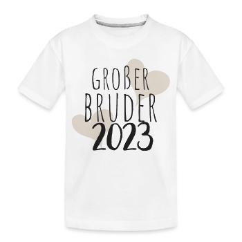 großer Bruder 2023 - Kinder Premium Bio T-Shirt - Weiß - Vorne
