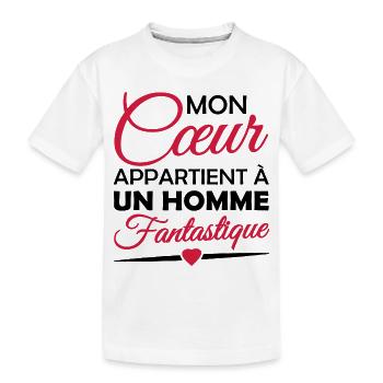 en couple avec un homme fantastique - T-shirt bio Premium Enfant - blanc - Devant