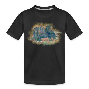 Horned dinosaurs - Kids' Premium Organic T-Shirt - black - Front