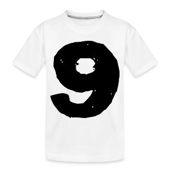 9 Zahl Trikot - Kinder Premium Bio T-Shirt - Weiß - Vorne