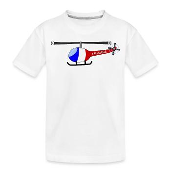 Hélicoptère France Flag Enfants - T-shirt bio Premium Enfant - blanc - Devant