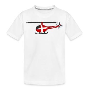 Helicopter Denmark Flag Children - Kids' Premium Organic T-Shirt - white - Front