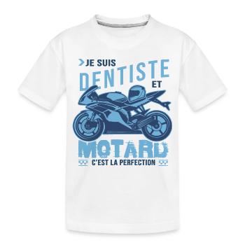 motard parfait dentiste parfait - T-shirt bio Premium Enfant - blanc - Devant