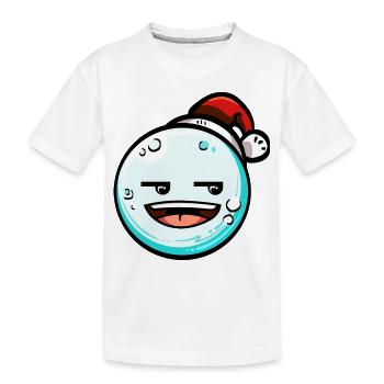Snowball with Christmas hat #5/9 - Kids' Premium Organic T-Shirt - white - Front