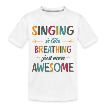 Chanter, c’est comme respirer, juste plus génial Rétro - T-shirt bio Premium Enfant - blanc - Devant