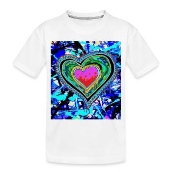 Heart Love spray paint graffiti cool - Kids' Premium Organic T-Shirt - white - Front