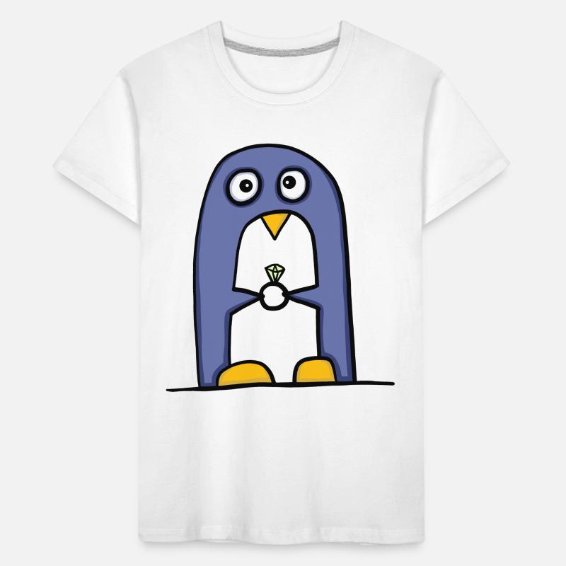 Penguin with diamond ring Kids' Premium Organic T-Shirt