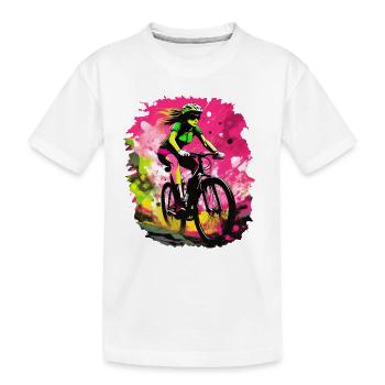 Passion pour le vélo - T-shirt bio Premium Enfant - blanc - Devant