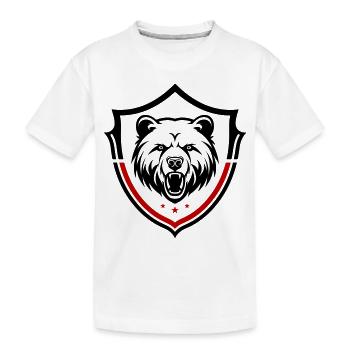 Grizzly Bär Schild - Kinder Premium Bio T-Shirt - Weiß - Vorne