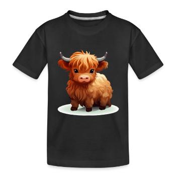 Highland Cow - Kids' Premium Organic T-Shirt - black - Front