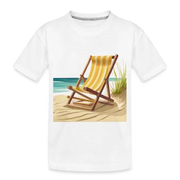 Liegestuhl am Meer - Kinder Premium Bio T-Shirt - Weiß - Vorne