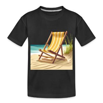 Chaise longue au bord de la mer - T-shirt bio Premium Enfant - noir - Devant