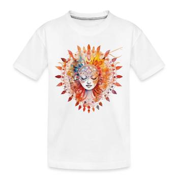 Yoga-Motiv, handgemalt, für Harmonie und Design - Kinder Premium Bio T-Shirt - Weiß - Vorne