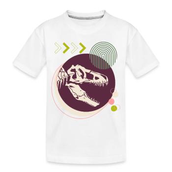 Dino 3, T-Rex, skeleton, wild world - Kids' Premium Organic T-Shirt - white - Front